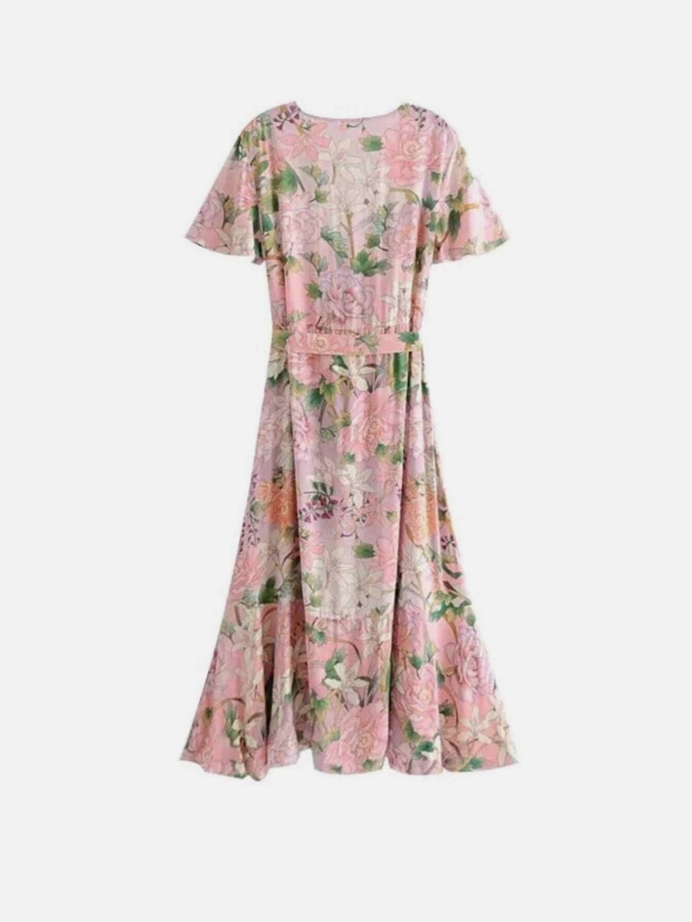 *Knockoff* Spell Lily Dress in Lilac (Floral Faux Wrap Flutter Hem Midi) - Picture 3 of 5